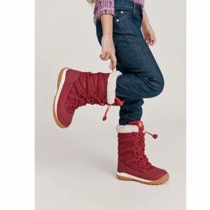 reima Red Winter Boots with Fur Trim